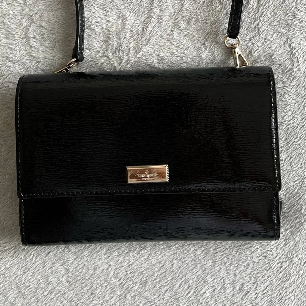 Kate Spade New York Black Patent Leather Crossbody Bag